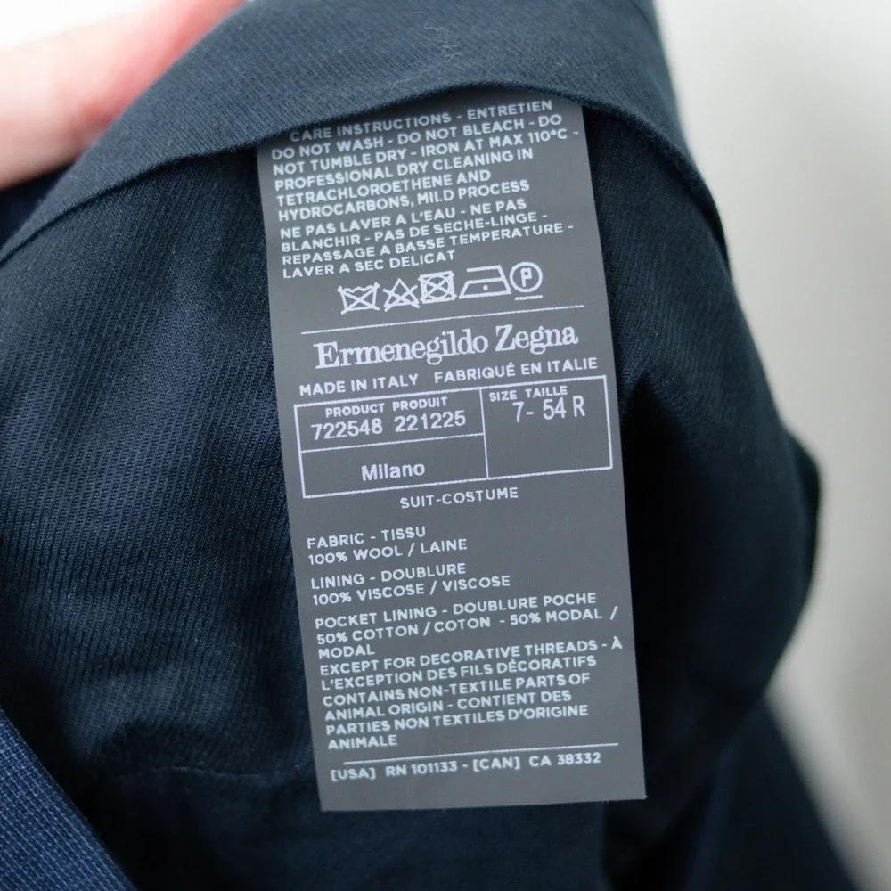 Ermenegildo Zegna Milano Wool Dress Pants Mens 36x29 Blue Flat Italy Luxury
